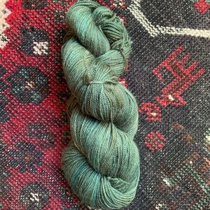 Hand-Dyed Green Sock Yarn Skein